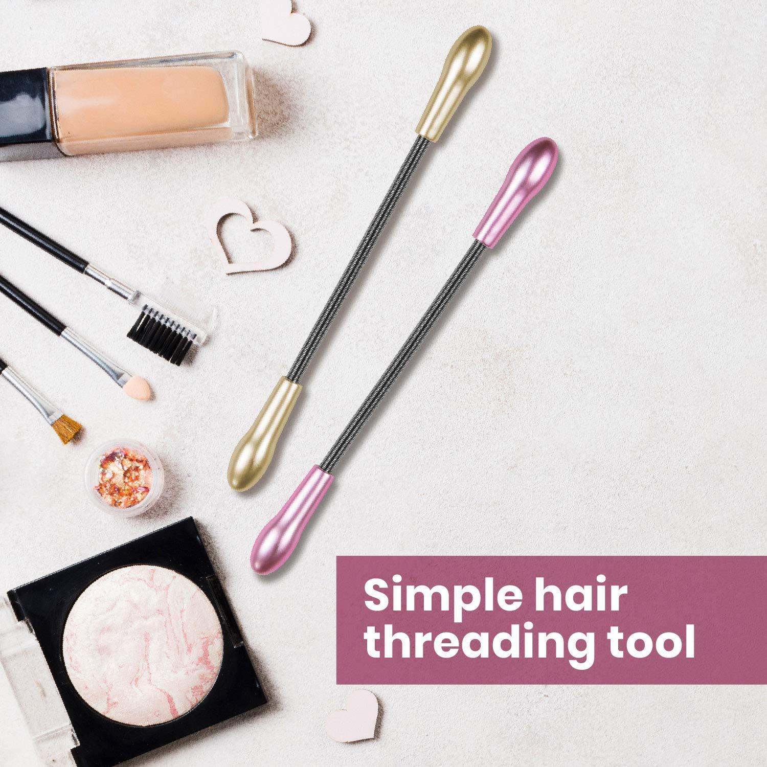 Lindo Lindo Twist-N-Roll Tweezer - Spring Facial Hair Removal Tool, Natural Threading, Stainless Steel, Remove Unwanted Hair on Upper Lip, Chin, Cheek, and Neck (2 Pack)