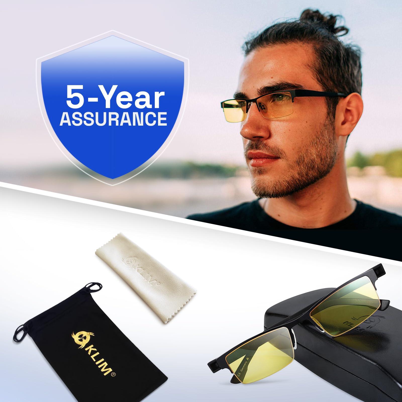 KLIM KLIM Optics Blue Light Blocking Glasses - NEW 2024 - Reduce Eye Strain and Fatigue - Gaming Glasses for PC Mobile TV - Blocks 92% Blue Light - Computer Glasses with UV Protection