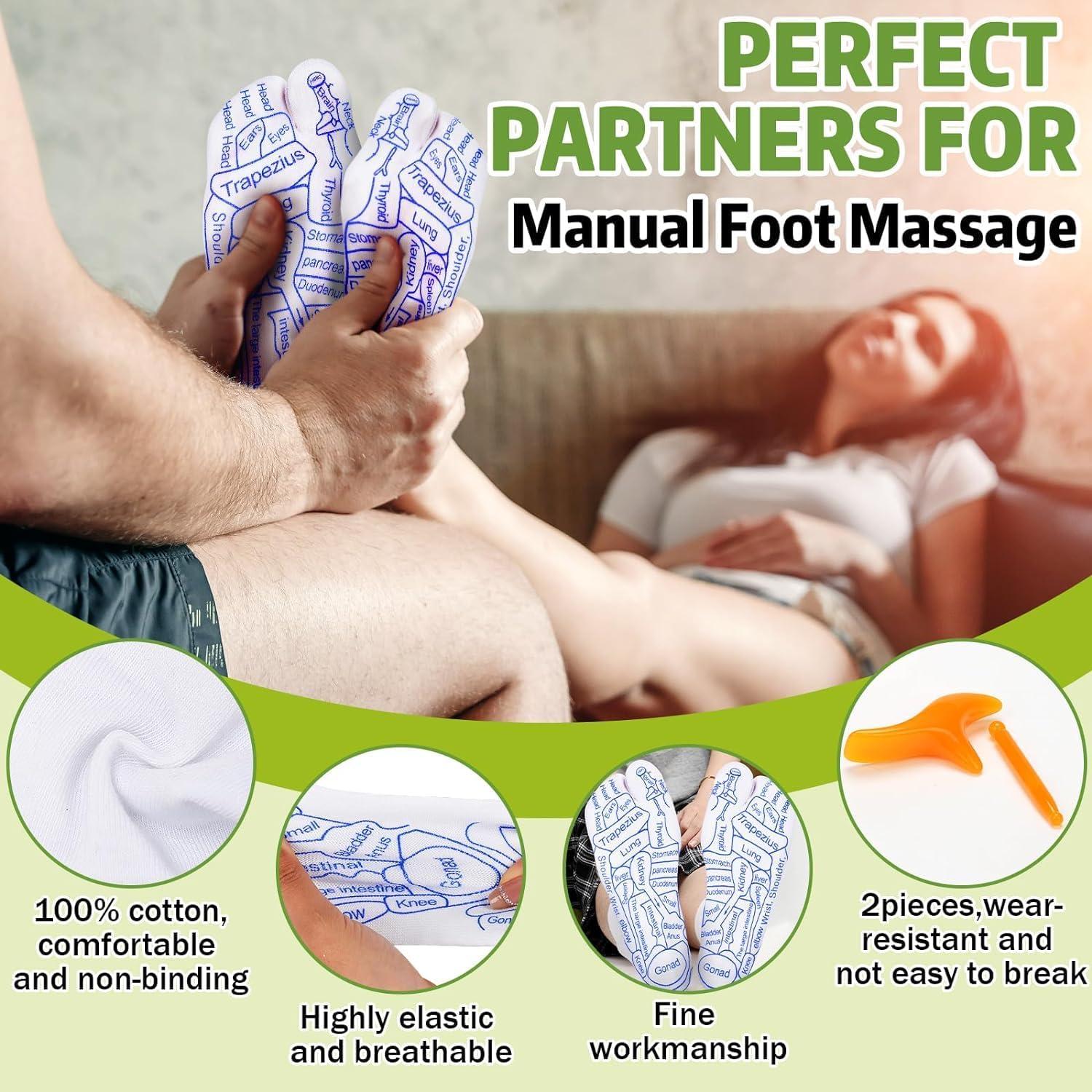 Zorzel Zorzel Foot Reflexology Sock Set with Massage Tool, Acupressure Reflexology Socks Relief Body Stress & Aches, Feet Acupuncture Point Massage Pen Health & Wellness Messager Socks