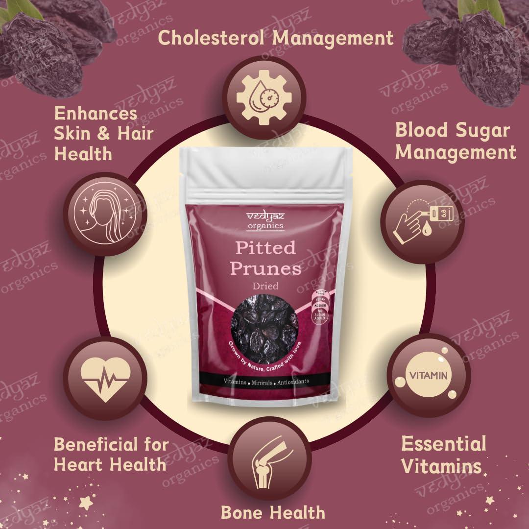 Vedyaz Organics Vedyaz Organics Dried Pitted Prunes - 1Kg