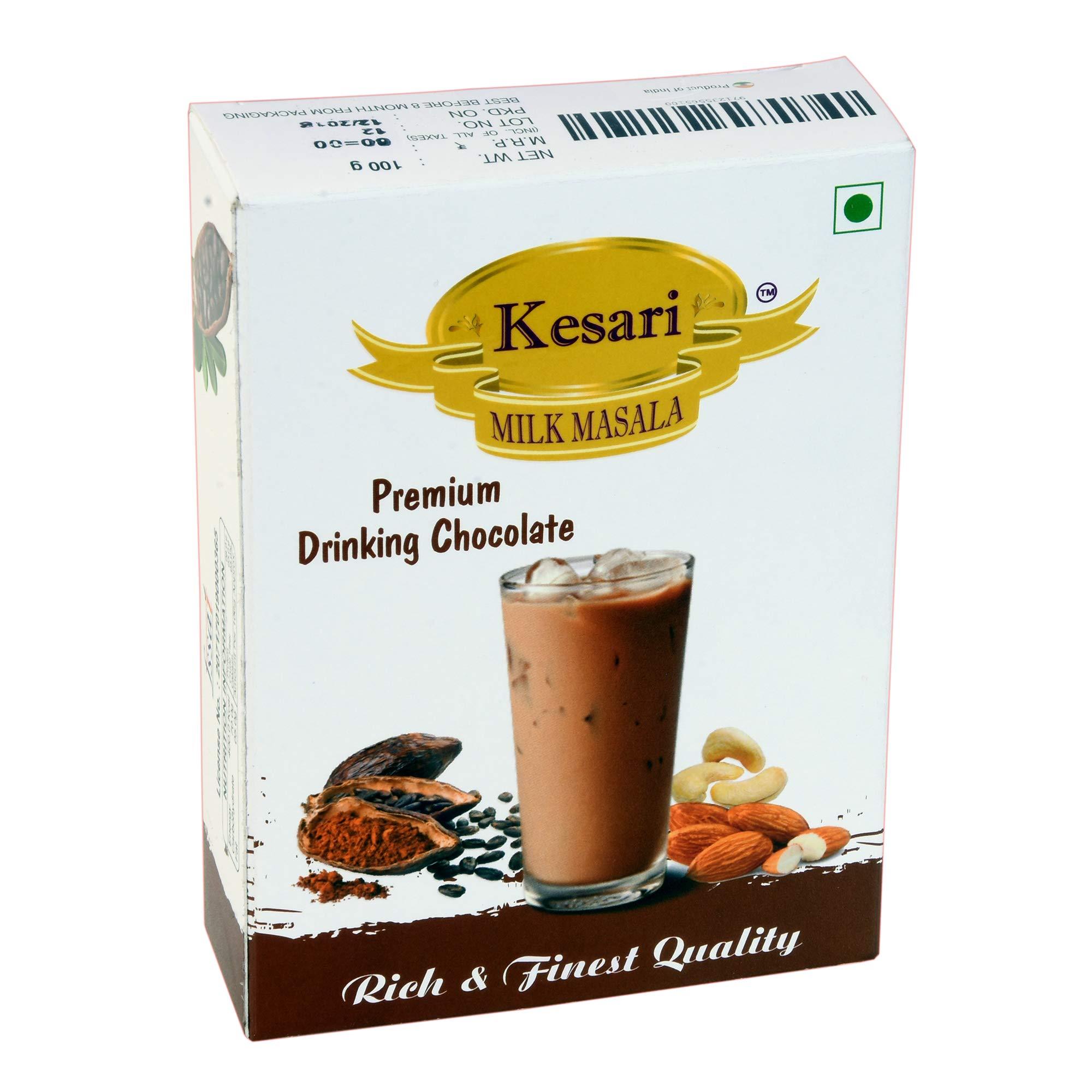 Kesari Kesari Premium Drinking Chocolate Flavour Milk Masala-100 Gram, Strowberry Flavour Milk Masala-100 Gram and Milk Masala Combo- 100 Gram, Pack of 5