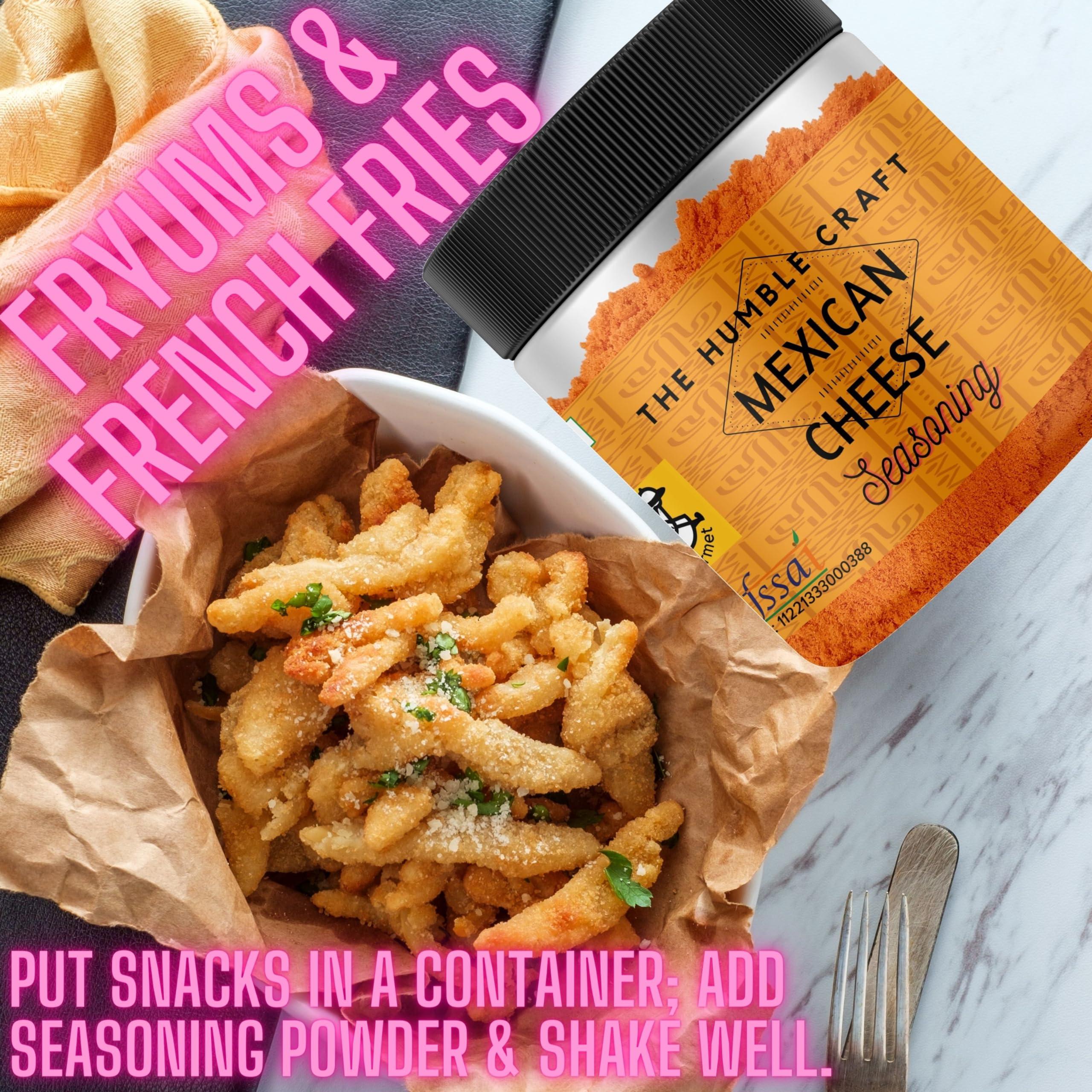 The Spice Rack The Humble Craft Mexican Cheese Seasoning Powder - Popcorn, Fajita, Fries, Taco, Tacos, Nachos, Tortillas, Burrito, Enchilada - 100Gms