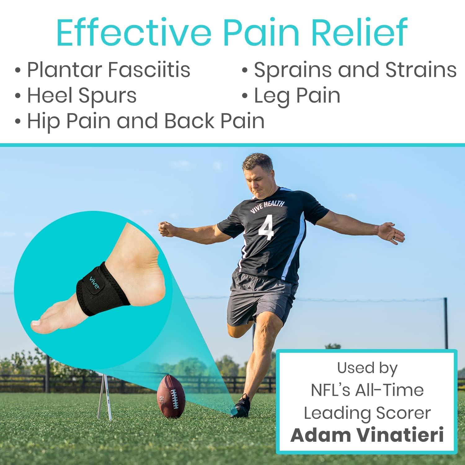 VIVE VIVE Arch Support Brace -Best Plantar Fasciitis Strap For Foot Pain,High Arches&Flat Feet-Compression Wrap-Insert For Under Socks&Shoes-Releives Aches&Pains- Guarantee