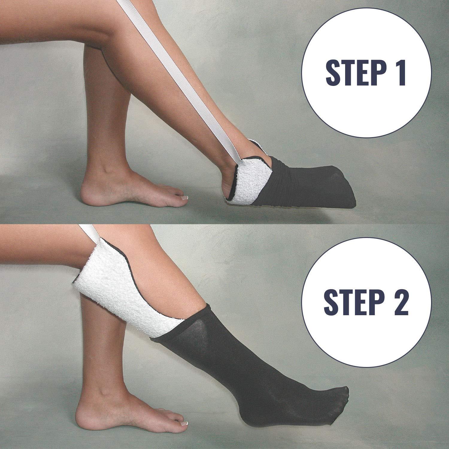 Duro-Med DMI Deluxe No Bend Sock Aid to Easily Pull on Socks, White