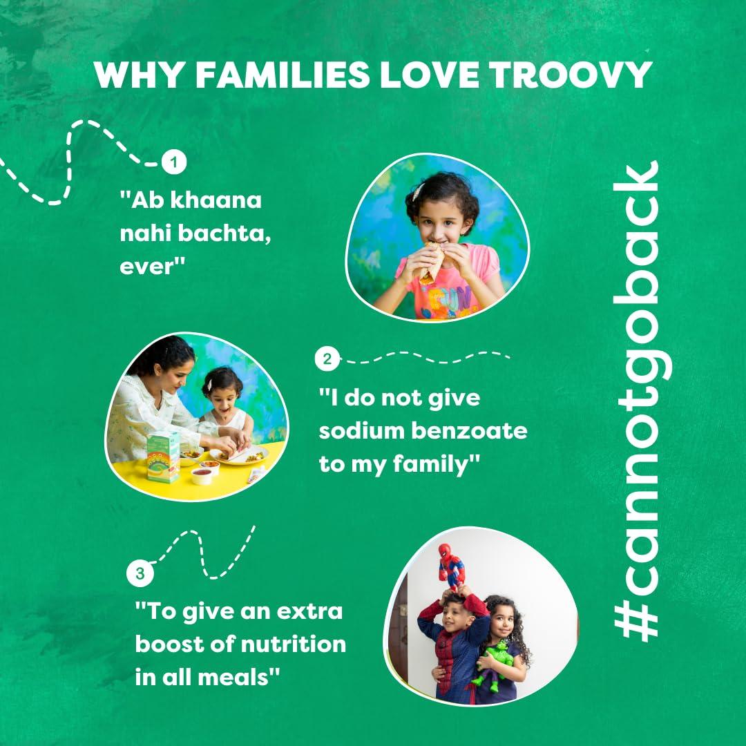 Troovy Troovy Healthy Sauce Spread (2 Tomato sauce, 2 Pizza Pasta sauce) | 100% Chemical Free | No Preservatives | No MSG | No Processed Sugar (uses Jaggery) | All Natural Ingredients | 880 gm (Pack of 4)