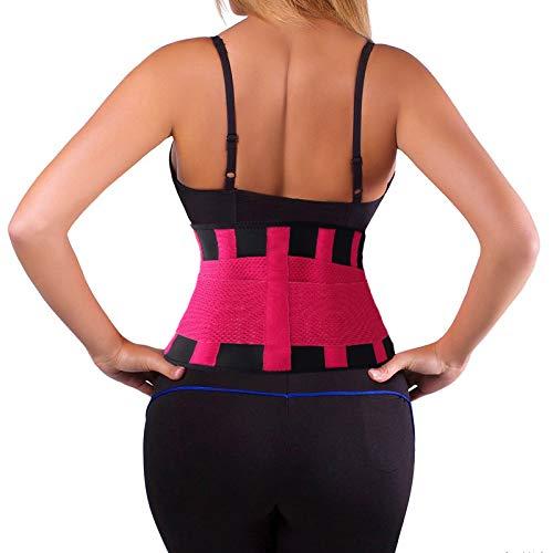Elebae Elebae Unisex - Neoprene Lumbar Support Belt Work Lumbar Belts Back Brace Back Pain Support Belt for Injury Pain & Fitness Body Shaper and Workout Slimming Belt (PINK, MEDIUM)
