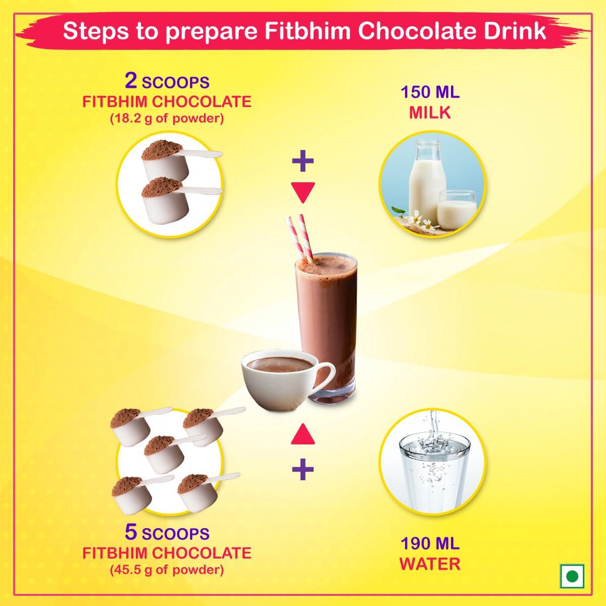 ProToGrow ProToGrow Fitbhim Chocolate Drink with Bhim Banana, Yummy Belgian Chocolate Flavour, 200grams, Pack of 1, Suitable for growing kids.