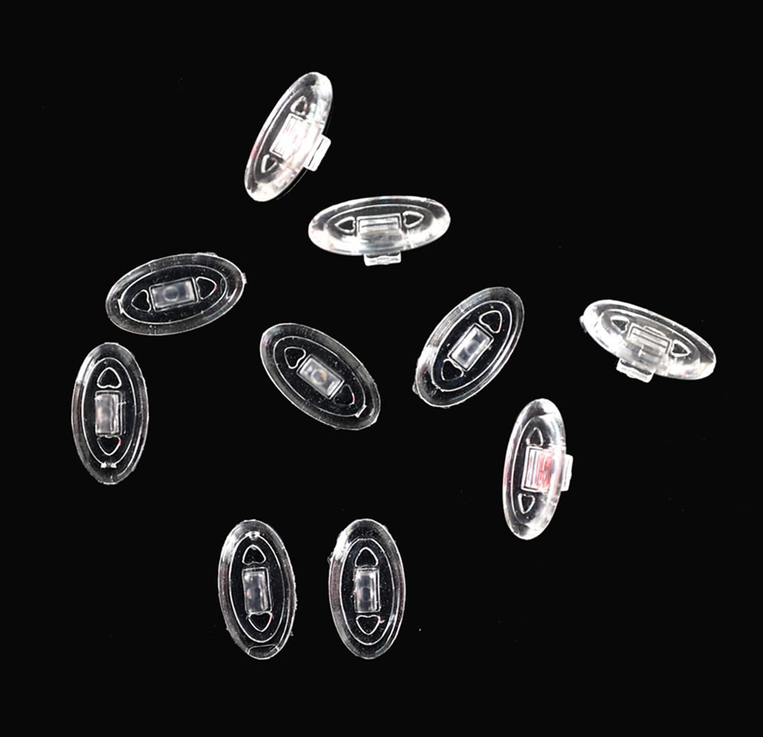 HeCheng Clear Rubber Silicon Clip On Type Nose Pads Pieces Buds for Glasses Sunglasses Frames Reading Eye Wear HNP003 (Clear - 3 Pairs)