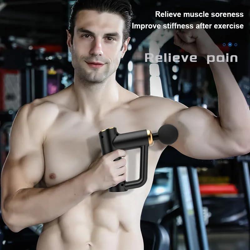 CASSOWARY CASSOWARY Newest Chiropractic Rechargeable Small Facial Gun Deep Tissue Massage Gun with 6 speed setting Portable Electric Handheld Body Massager for Back Neck Pain Relief (Black)