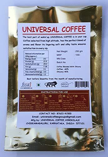 Universal Coffee UNIVERSAL COFFEE Popluar (Coffee 60% - Chicory 40%) - 250gm x 4