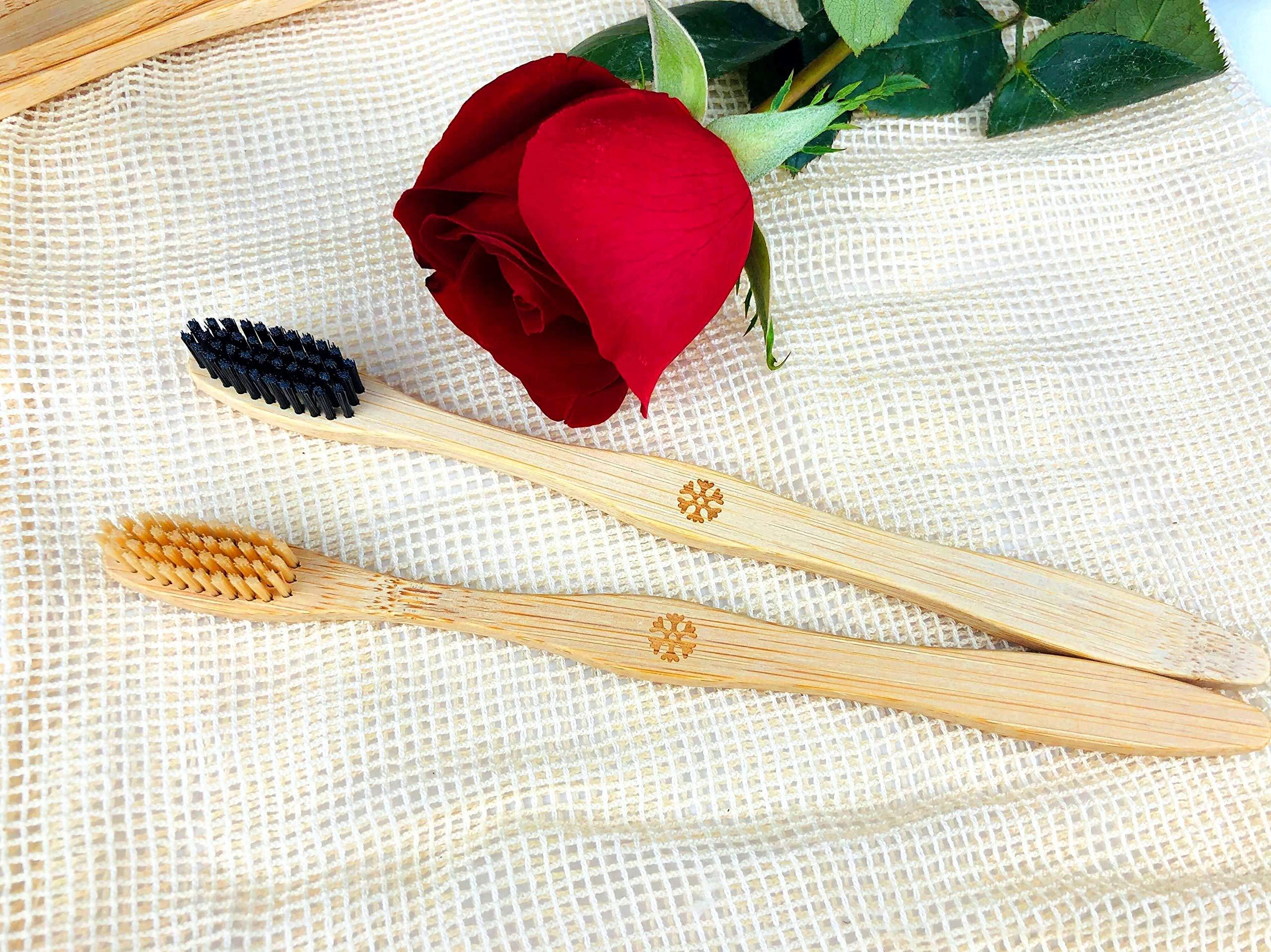 Goaycer Goaycer Bamboo Toothbrush Medium Bristle , 10Pcs Biodegradable Bulk Wooden Toothbrushes