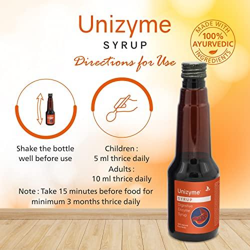 Uteright Unizyme Syrup (200 ml - Pack Of 3) | Supports digestive system |Vegeterian Syrup| For Digestive Wellness (200 ml - Pack of 3)