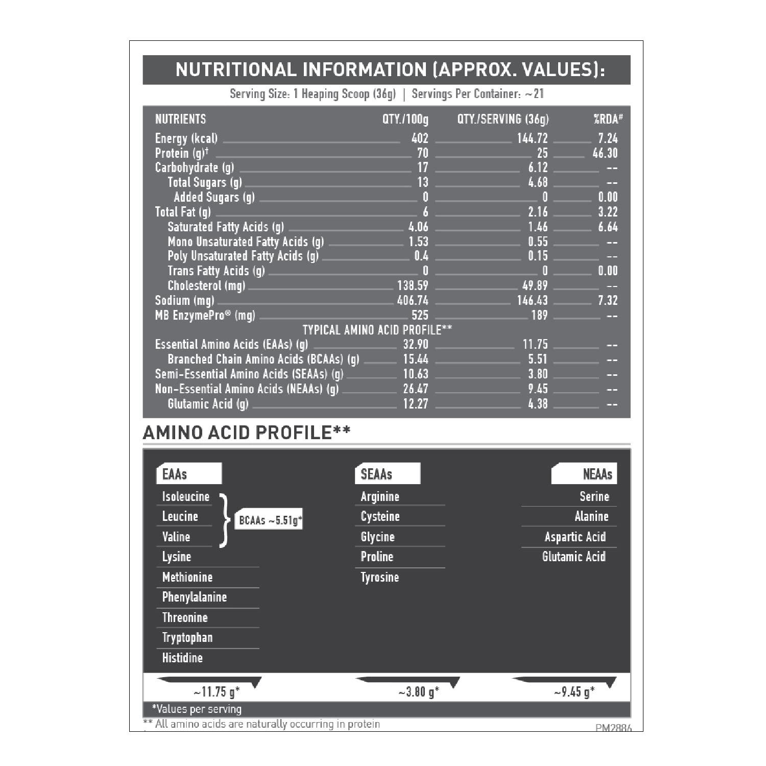 MuscleBlaze MuscleBlaze Biozyme Performance Whey Protein | Clinically Tested 50% Higher Protein Absorption | Informed Choice UK, Labdoor USA Certified & US Patent Filed EAF (Kesar Thandai, 750 g / 1.65 lb)