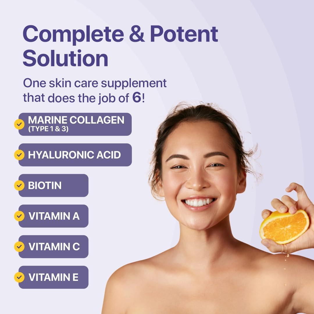 Nature's Island Nature's Island Skin Glow Collagen Powder (Mango, 250g) , Marine Collagen Supplements for Women & Men With Biotin, Vitamin A, C, E, Hyaluronic Acid, for Glowing Skin, Anti Ageing, Firmness, Elasticity, Healthy Hair and Nails.