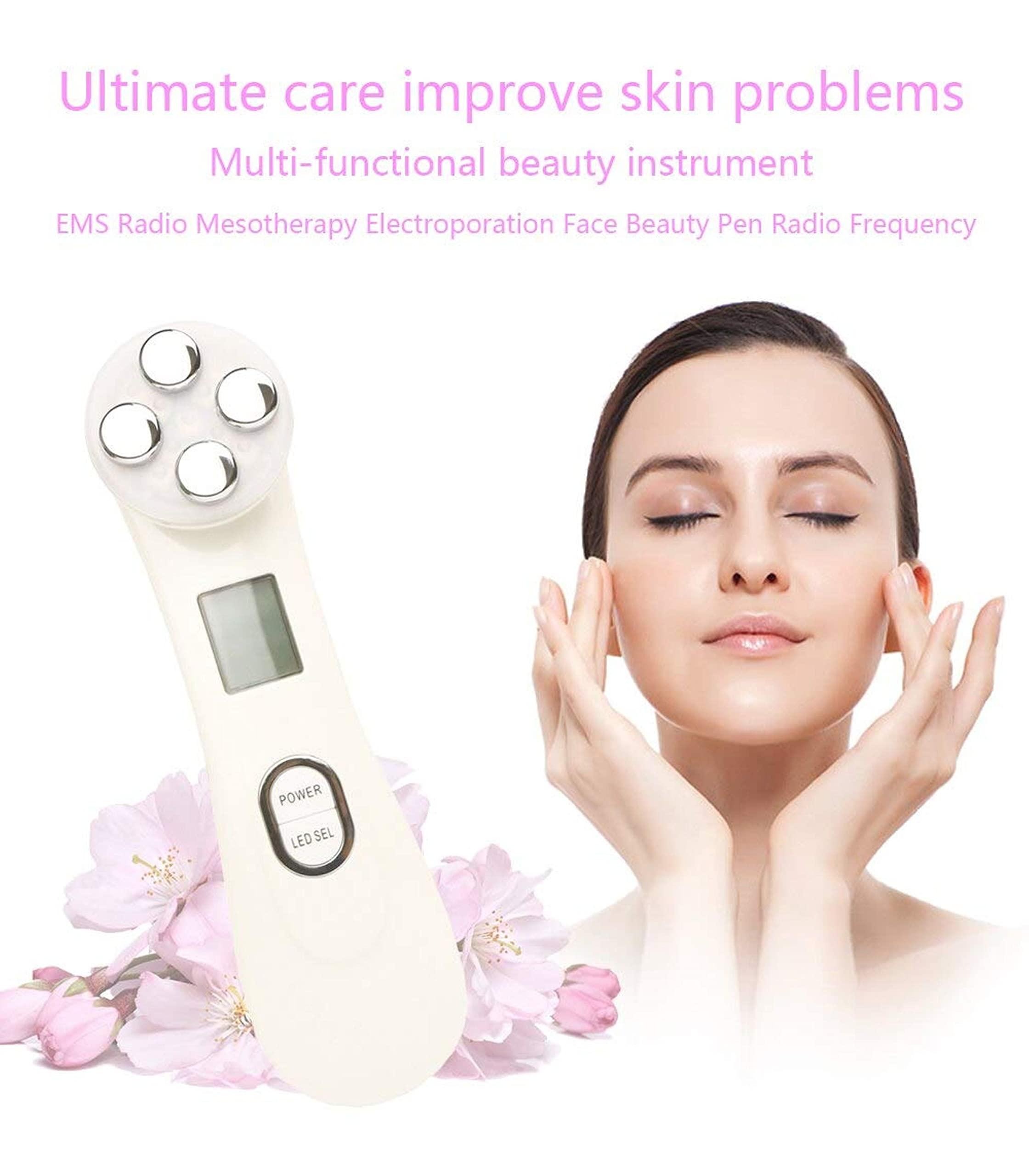 Dealsure Dealsure 5 In1 Facial Lifting Machine, LED Light Therapy Wrinkle Remover Skin Tightening Anti Aging Skin Rejuvenation Massager 5 in 1 RF EMS Beauty Device for Women