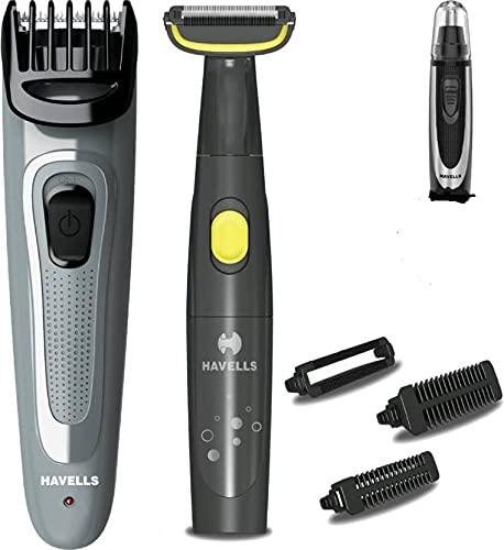 Havells Havells GS6555 - Beard Trimmer, Body Groomer and Nose Trimmer, 3-in-1 Grooming Kit to Take Care of All Your Grooming Needs (Black)