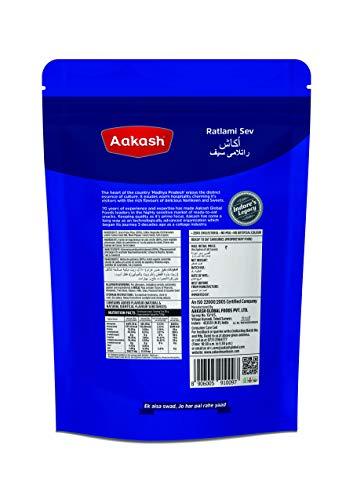 Aakash Namkeen Aakash Namkeen Ratlami Sev | Traditional Spicy Indore Malwa Namkeen | Famous Indian Snacks | (Pack of 2), 350 GM Each