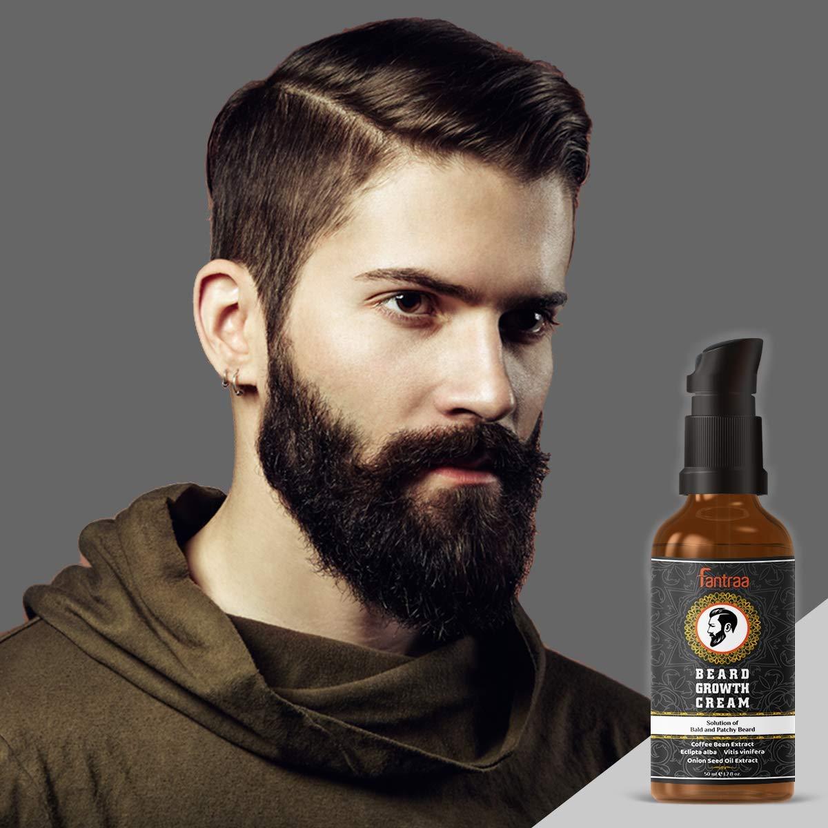 Fantraa Fantraa Beard Growth Cream - 50 Ml - Best Beard Cream for Patchy and Uneven Beard with Coffee Bean & Onion Extract- 100% Natural | Clinically Tested | Non Sticky