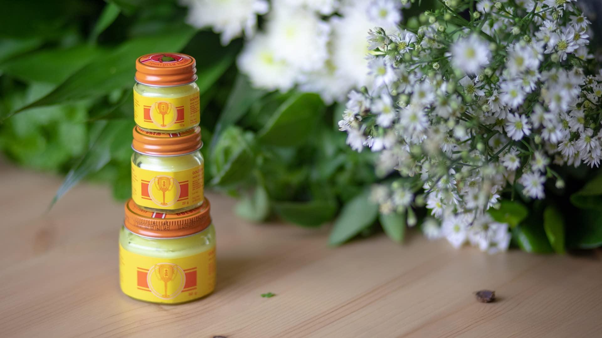 HANI PO HANI PO Golden Cup Balm Thailand Herb- Thailand Product - Pack of 1 (22 Gram)Pain relief balm | Oil for elder women | Men Pain relief balm for adult | Pain relief oil for women | Mens | Pain relief balm for girls | boys - Imported Products