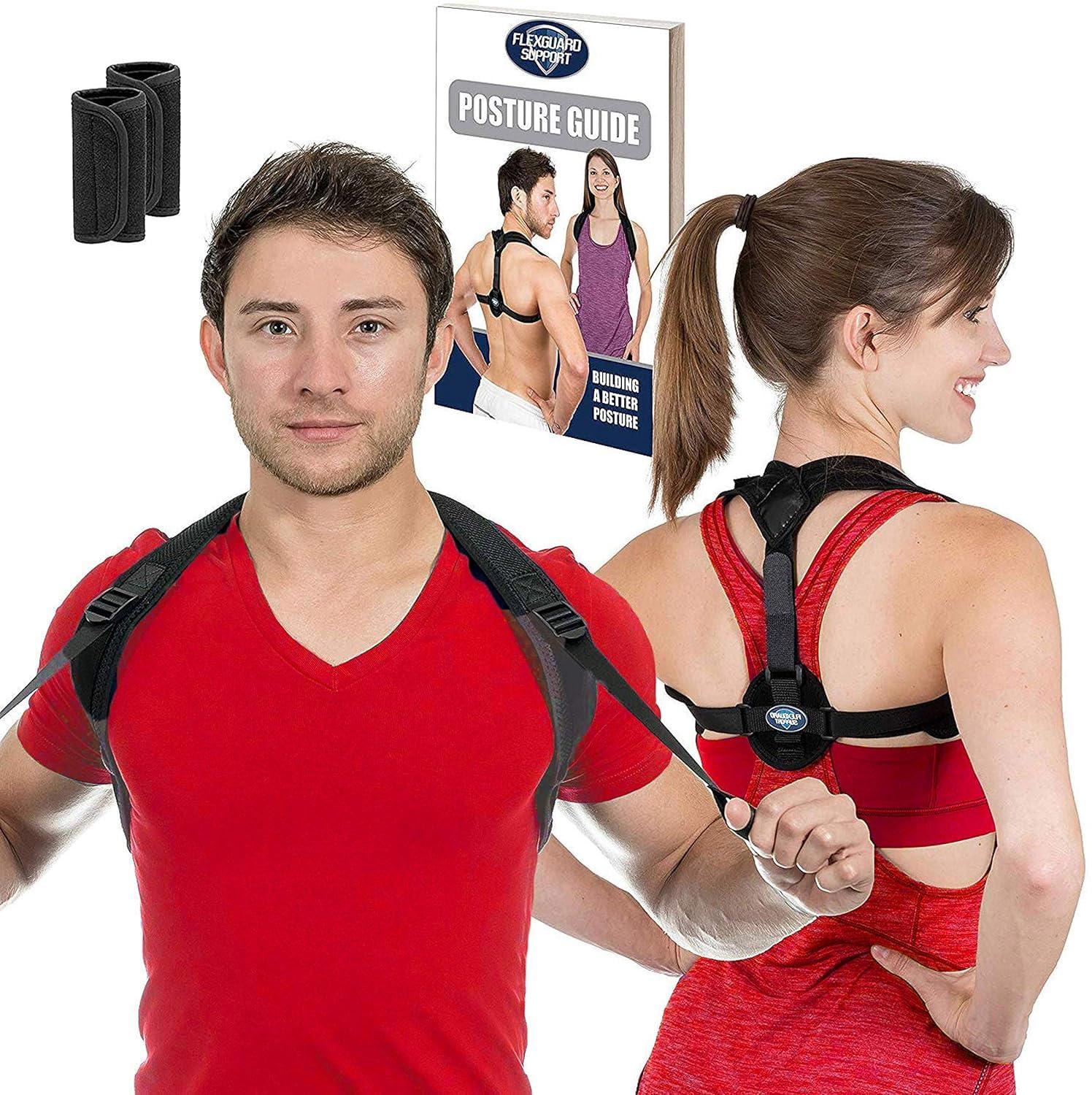 FlexGuard Support Posture Corrector for Women and Men - Best Fully Adjustable Upper Back Brace Trainer - Improves Slouching and Hunched Shoulders - for Maximum Support (Extra Large)