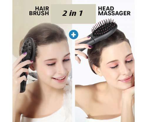SHEEJAI SHEEJAI Magnetic Plus Head Massager Hairbrush with Double Speed in Treatment For Hair Massager (Black)