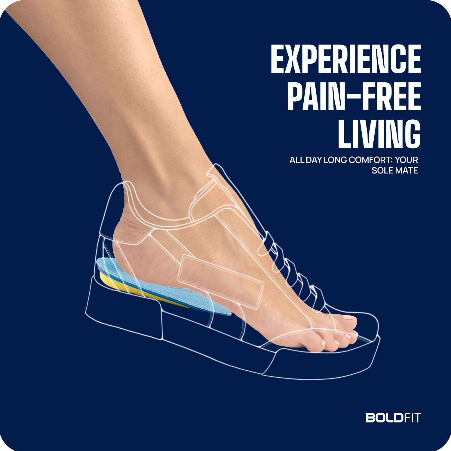 Boldfit Boldfit Heel Pad For Heel Pain For Women & Men insole for shoes men Heel Pads For Women shoes Heel Pads For Shoes insole for shoes women Heel Pads For Men Orthopedic Heel Pads for Pain UK 8-12- Blue