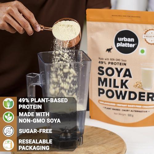 urban platter Urban Platter SOYA Milk Powder, 500g [Plant-Based / Milk Alternative, Non-GMO & 49% Protein]