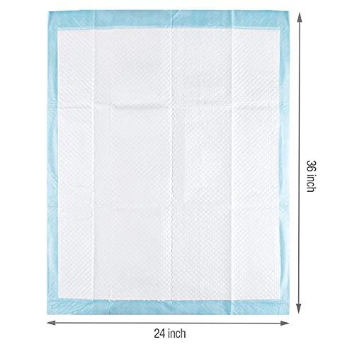 Alsunny Disposable Bed Pads 24"x 36" Non-Slip, Overnight Absorbency,Ultra Absorbent Disposable Underpad Incontinence Bed Pads Disposable for Incontinence, Furniture Protection or Pet Pads Large Size (38/Pack)