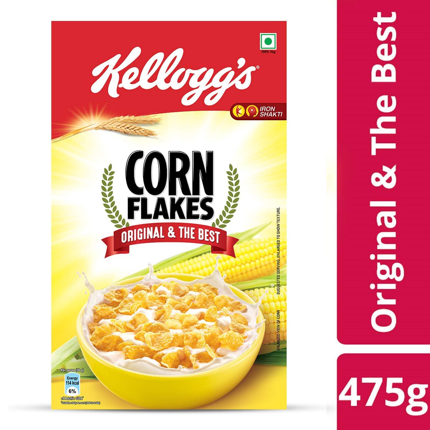 Kellogg's Kellogg's Combo, Kellogg's Muesli with 21% Fruit and Nut Pouch, 500 g and Kellogg's Corn Flakes Original, 475g