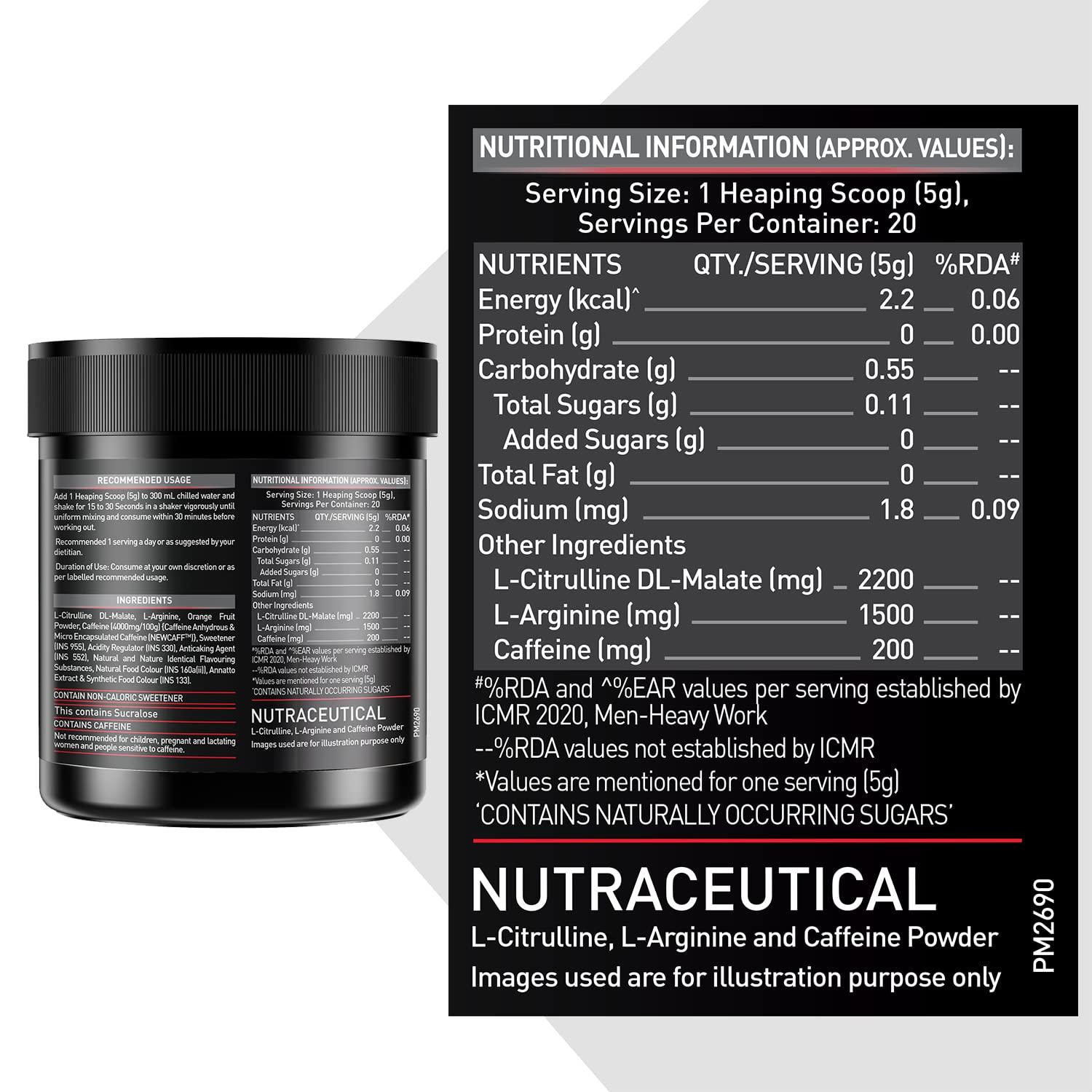 MuscleBlaze MuscleBlaze Pre Workout 200(Green Apple, 20 Servings, 100G)| 200Mg Caffeine, 2200Mg Citrulline Powder