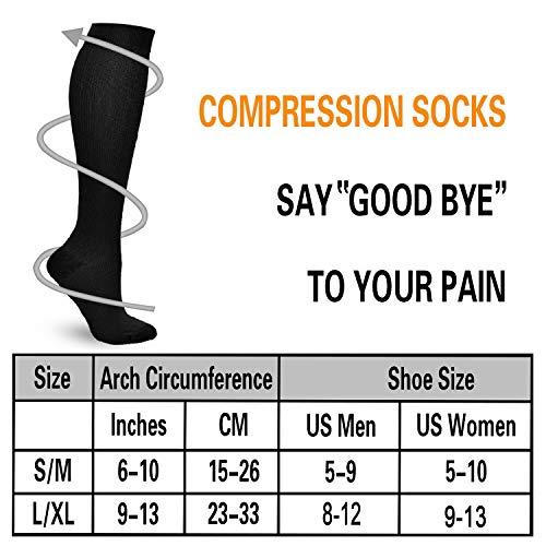 Double Couple 4 Pairs Compression Socks for Men and Women 20-30 mmHg Compression Stockings