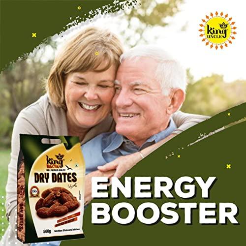 KING UNCLE King Uncle's Dry Fruits Dry Dates (Kaala Chuara), 1 Kg (2 x 500g)