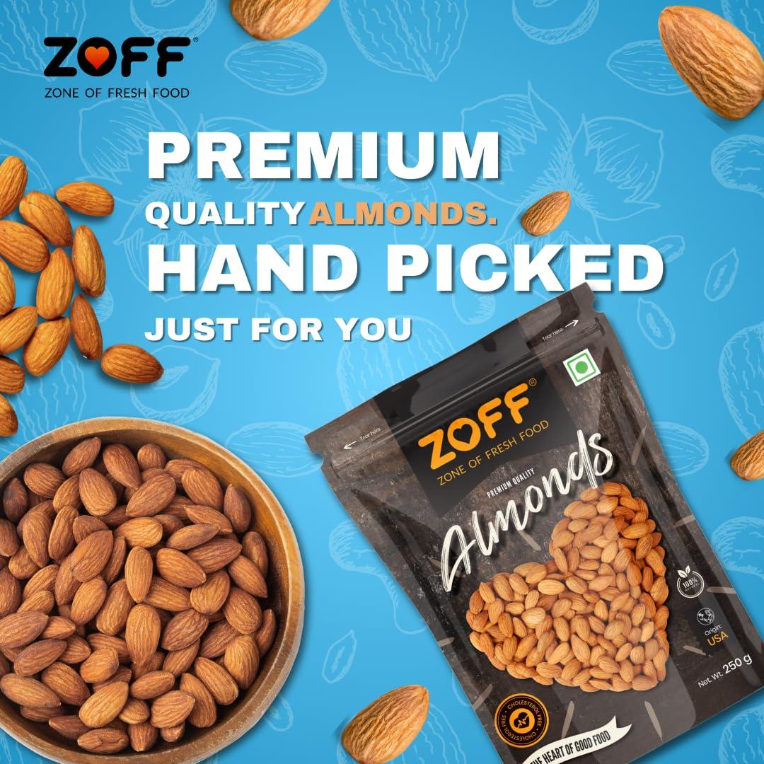 Zoff Zoff Premium Daily Needs Mixed Dry Fruits Combo - Almonds, Cashews, Raisins, Roasted Pistachios, & Walnut Halves 250g Each | Premium Zip Lock Pouch | Net weight - 1.25Kg