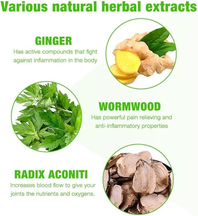 Abgrow Abgrow 100% Natural Knee Pain Relief Patches - Heating Herbal Patches for Back, Shoulder, Neck, Joints - No Side Effect (Pack of 10)