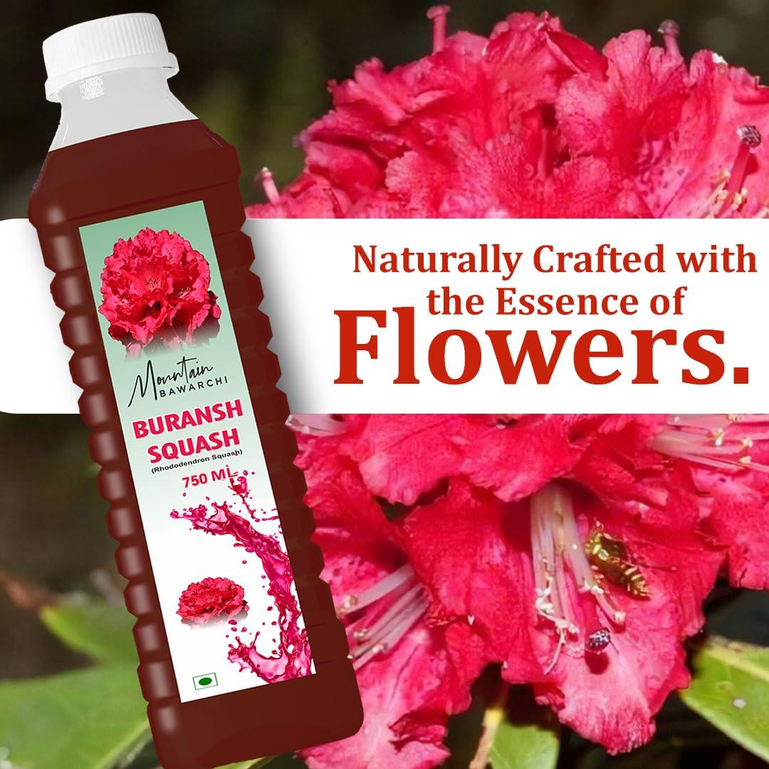 Mountain Bawarchi Mountain Bawarchi Buransh Squash Drink | Refreshing Rhododendron Juice | Ready to Serve | 750ml (Pack of 2)