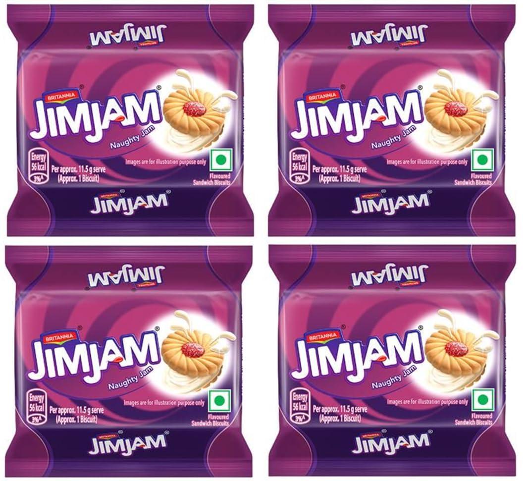 HUMARABAZAR Britannia Treat Jim Jam Biscuits, 138g (PAck Of 4) - HUMARABAZAR