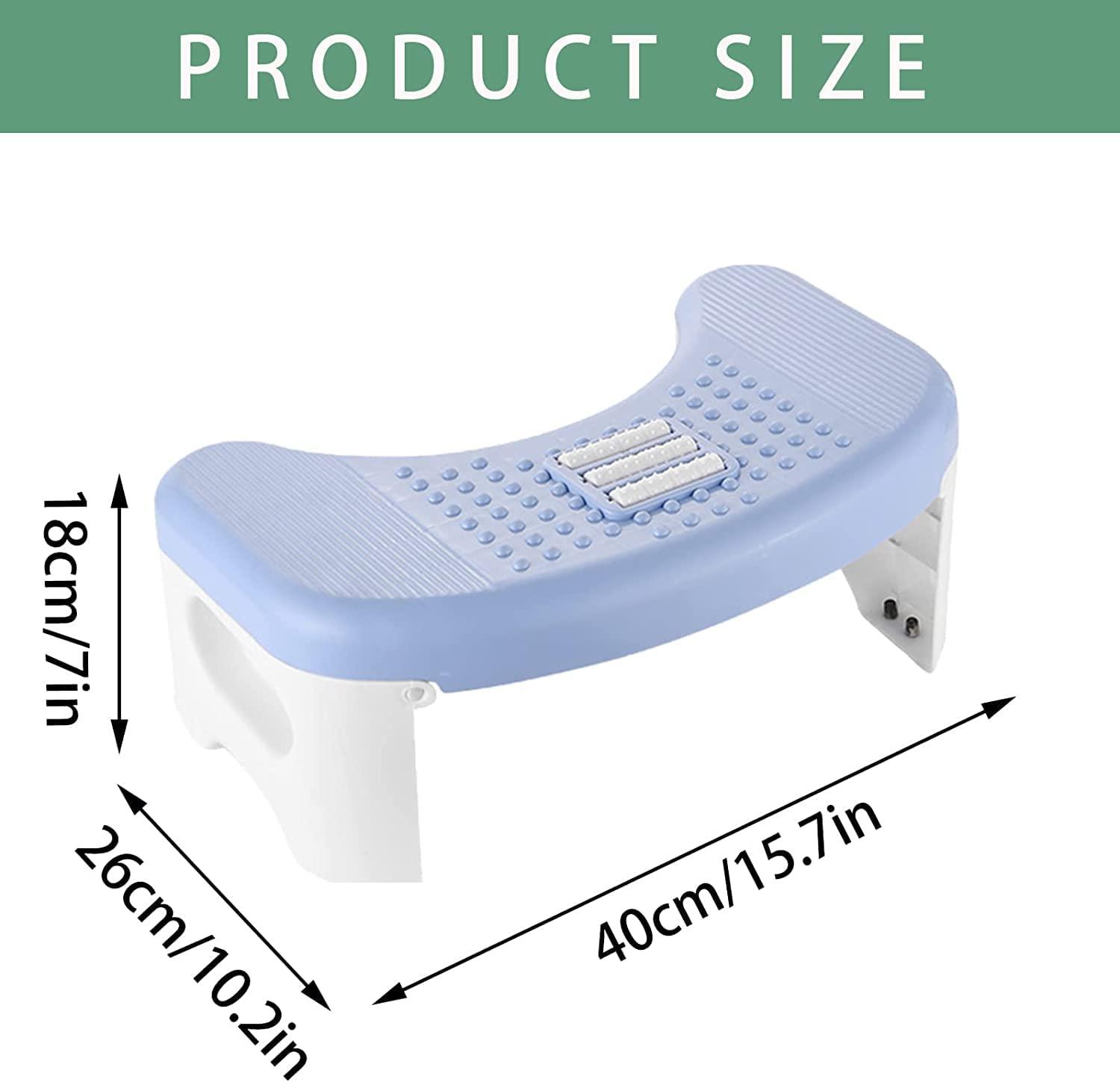Dratal Dratal Perfect Posture Plastic Squat Potty Step Stool for Western Toilet Scientific Angle, Anti-Slip, Anti-Constipation with Special Acupressure Massager Stool