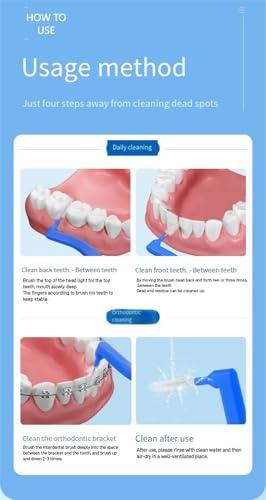 Inralimot Inralimot L-Shaped Interdental Brushes Braces Toothbrush Short Handle,5 Different Sizes Dental Floss Brush Angled Interdental Toothpick