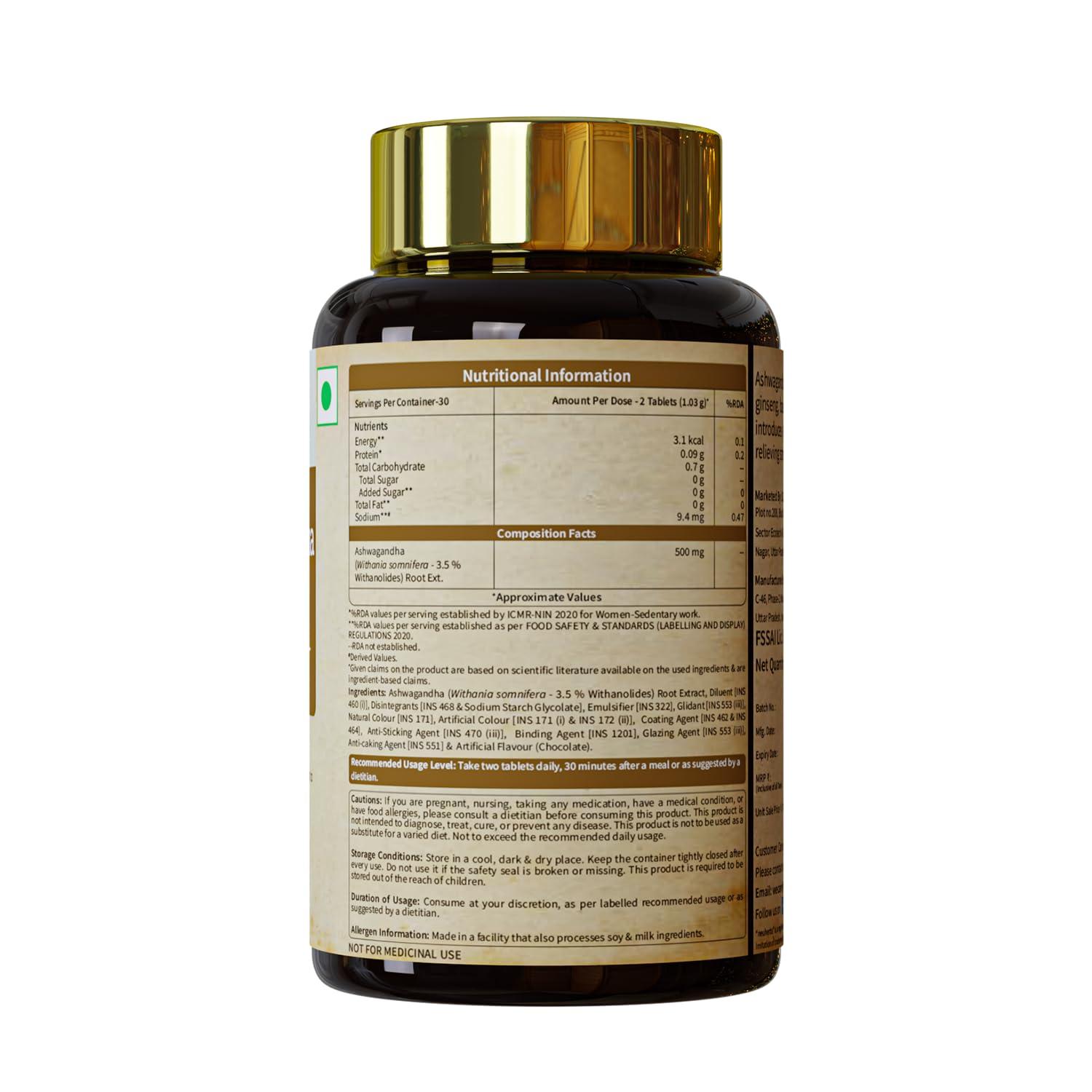 Neuherbs Neuherbs Ashwagandha Tablets 500 mg for Men & Women (60 tablets) | Rich In Antioxidant | Boost Energy, Reduce Stress, Better Absorption & Support Sleep Cycle | Promote Overall Health