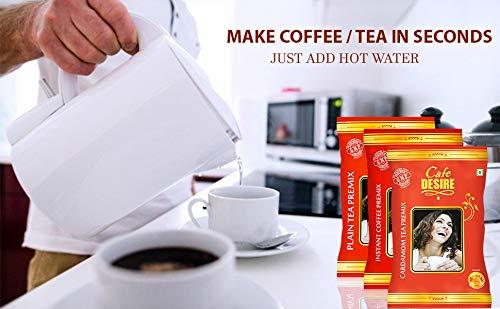 Cafe DESIRE I DRINK SUCCESS Cafe DESIRE I DRINK SUCCESS Instant Coffee Premix 1Kg, Cardamom Tea Premix 1Kg, Plain Tea Premix 1Kg|Pack Of 3 X 1 Kg|Makes 250 Cups|Vending Machines Suitable, Manual-Add Hot Water, Ground, Can