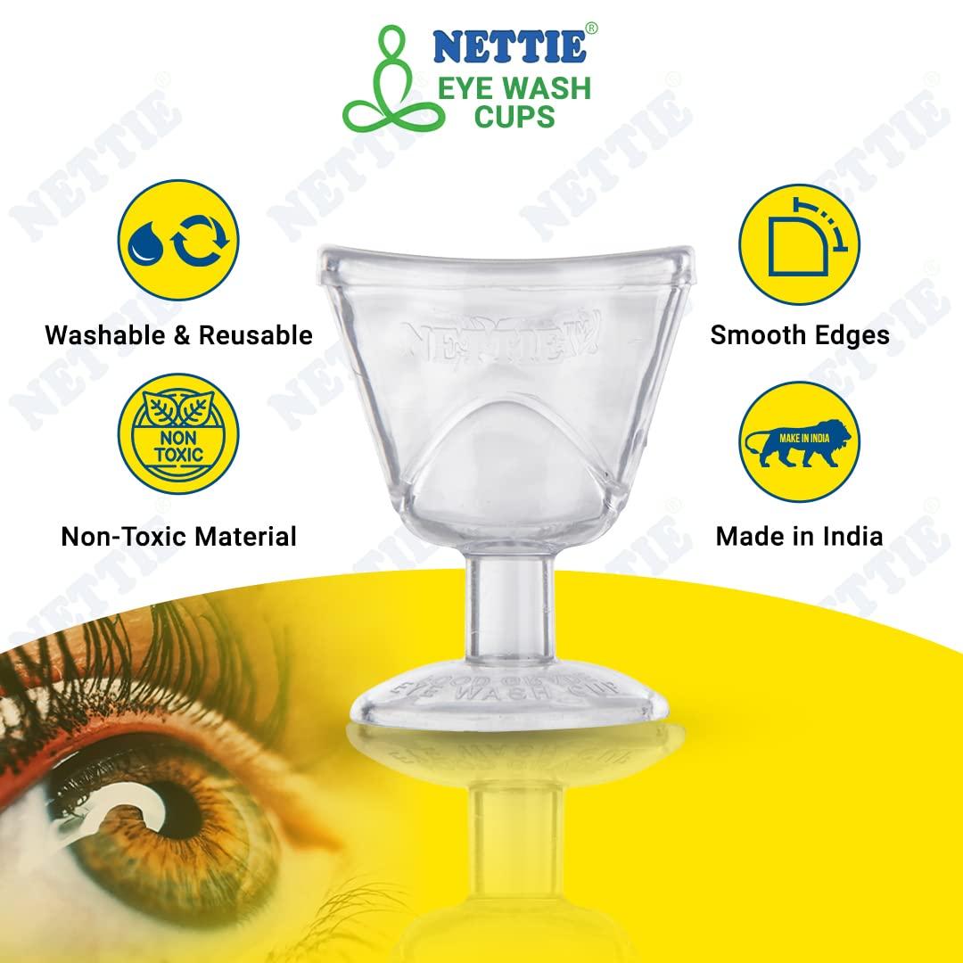 NETTIE NETTIE Eye wash Cup with free eye exercise leaflet - Pack of 6 cups (Transparent)