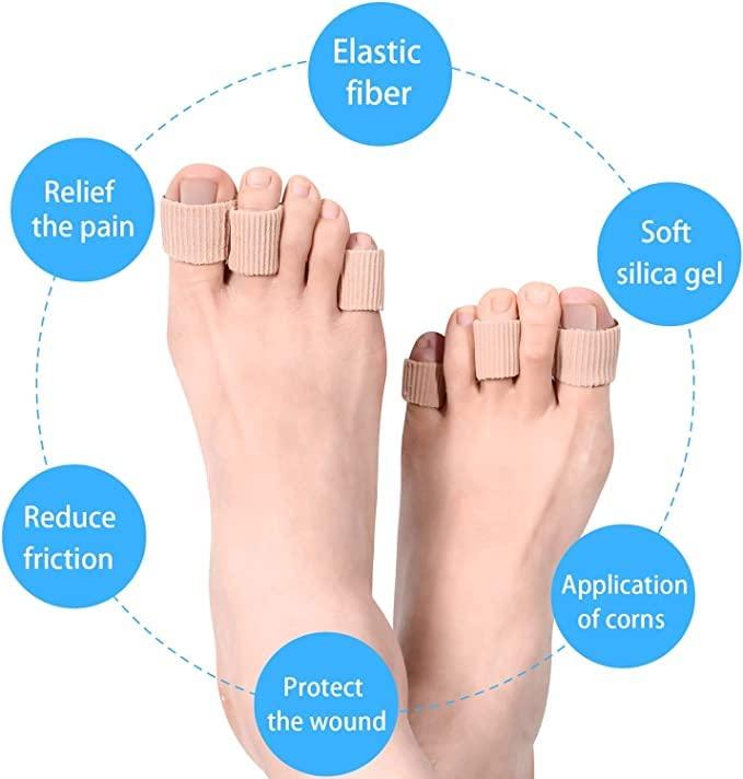Inralimot 3 Pieces Toe Cushion Tube 0.98 Inches Toe Tubes Sleeves Soft Gel Corn Pad Protectors for Cushions Corns, Blisters, Calluses, Toes and Fingers, 3 Size (Mixed Size Toe Cushion Tube, bunion pads toe