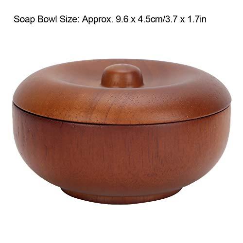 Socialme Shaving Bowl, Rubber Wood 3.7 x 1.7in Shaving Bowl, Easy to Operate Wooden Easy to Clean Man for Shaving