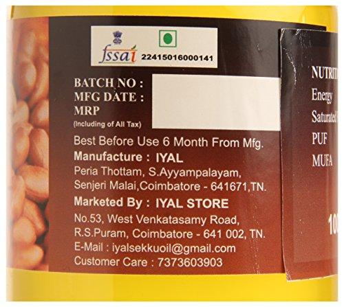 iyal iyal Pure and Natural Organic Cold Pressed Groundnut Oil (1 Litre )