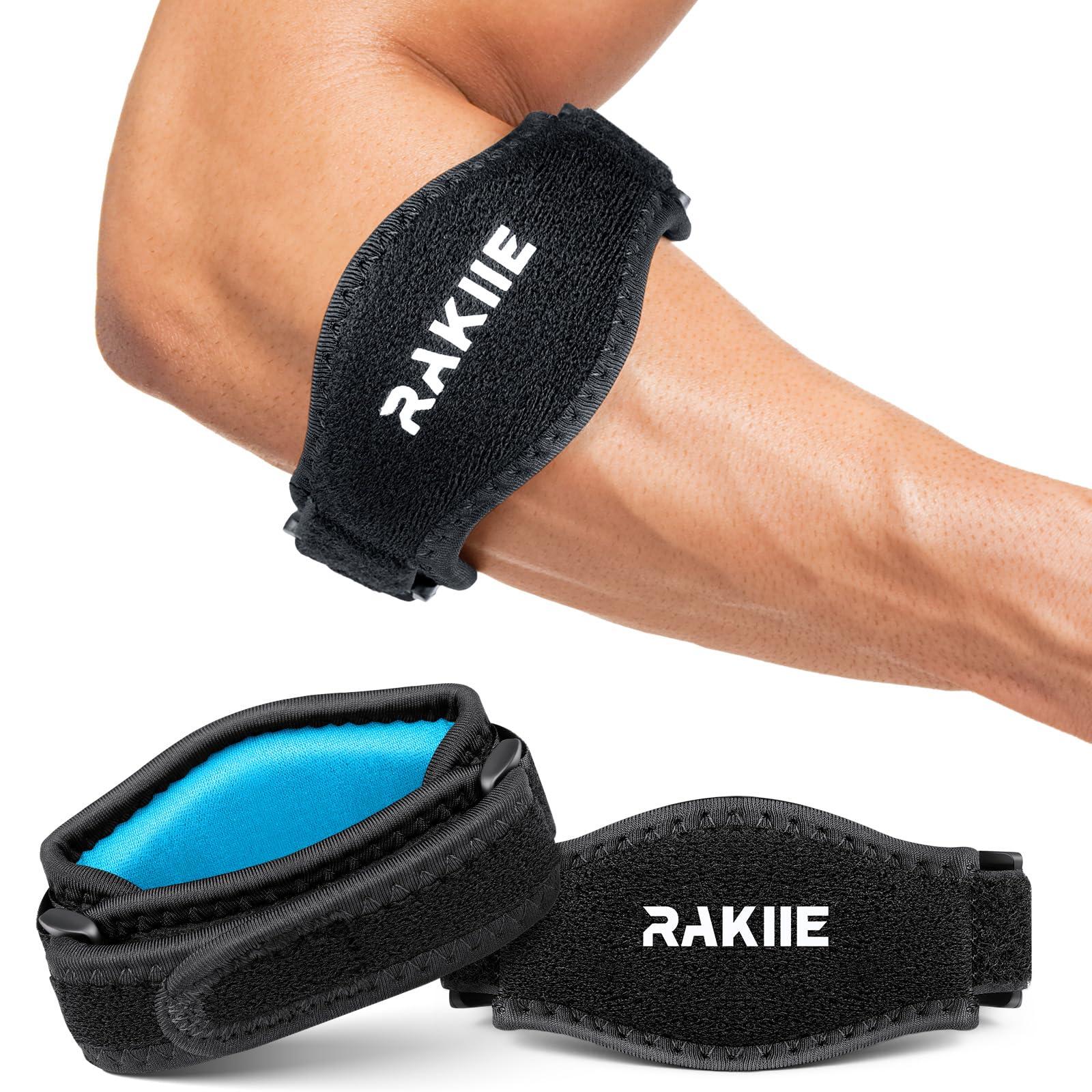Rakiie Rakiie Elbow Brace 2 Packs for Tendonitis, Adjustable Golf and Tennis Elbow Relief for Men and Women