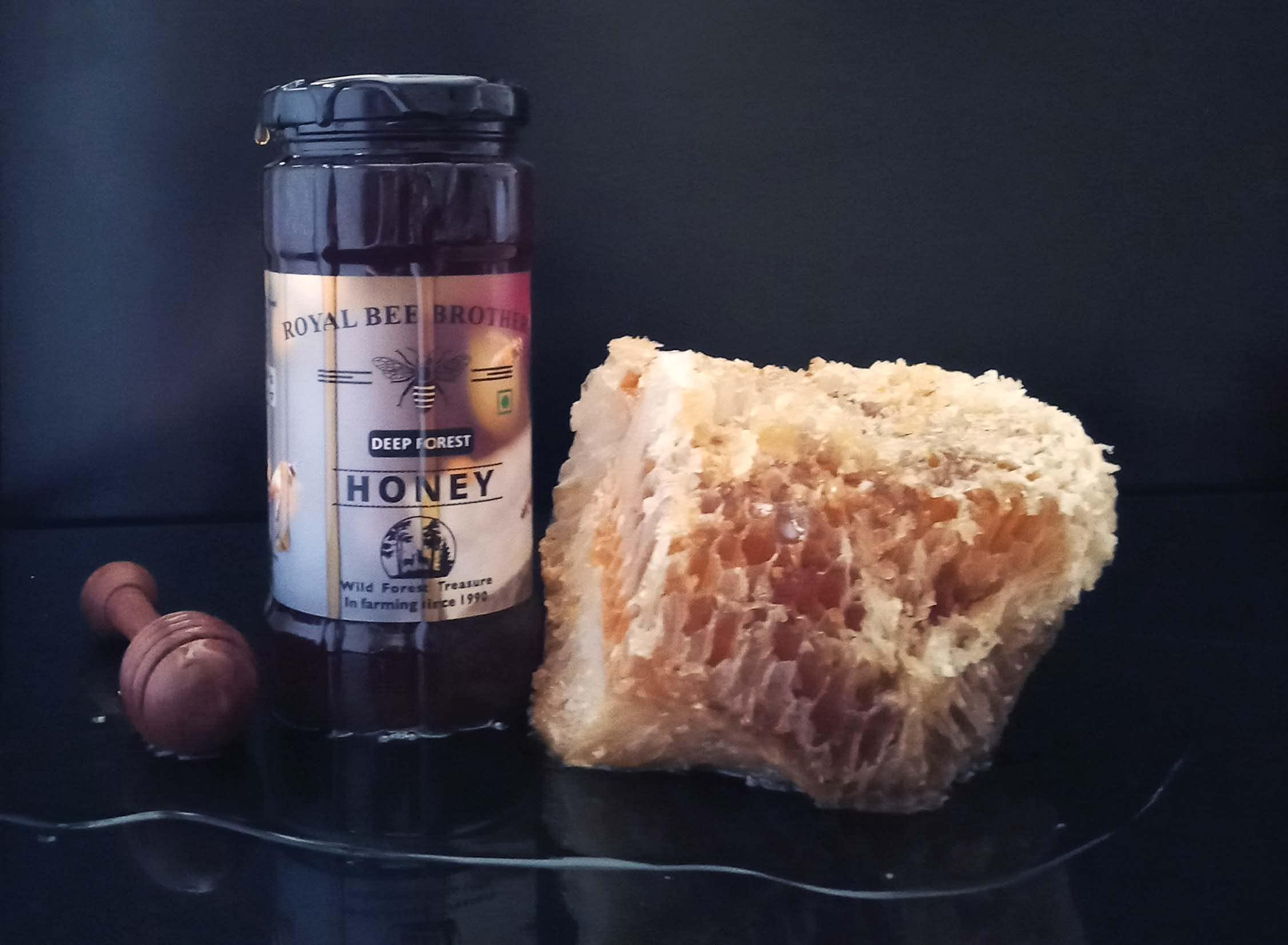 Royal Bee Brothers Wild Forest Raw Honey | Produce of Wild Honey Bee | 100% Pure & Natural, Unprocessed, Unheated, Unadulterated