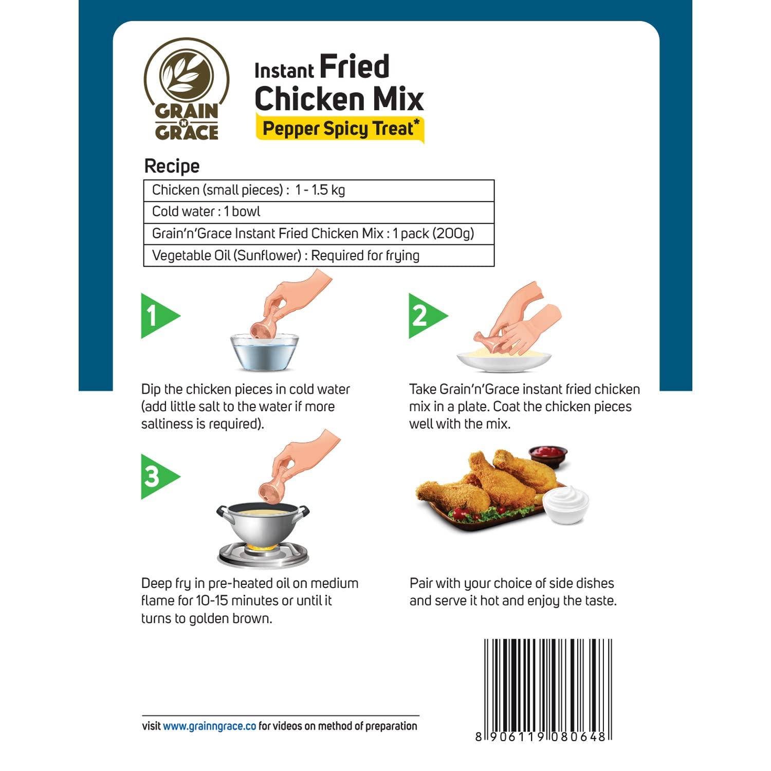 Grain N Grace Grain n Grace Instant Fried Chicken Mix - Pepper Spicy Treat (200g)