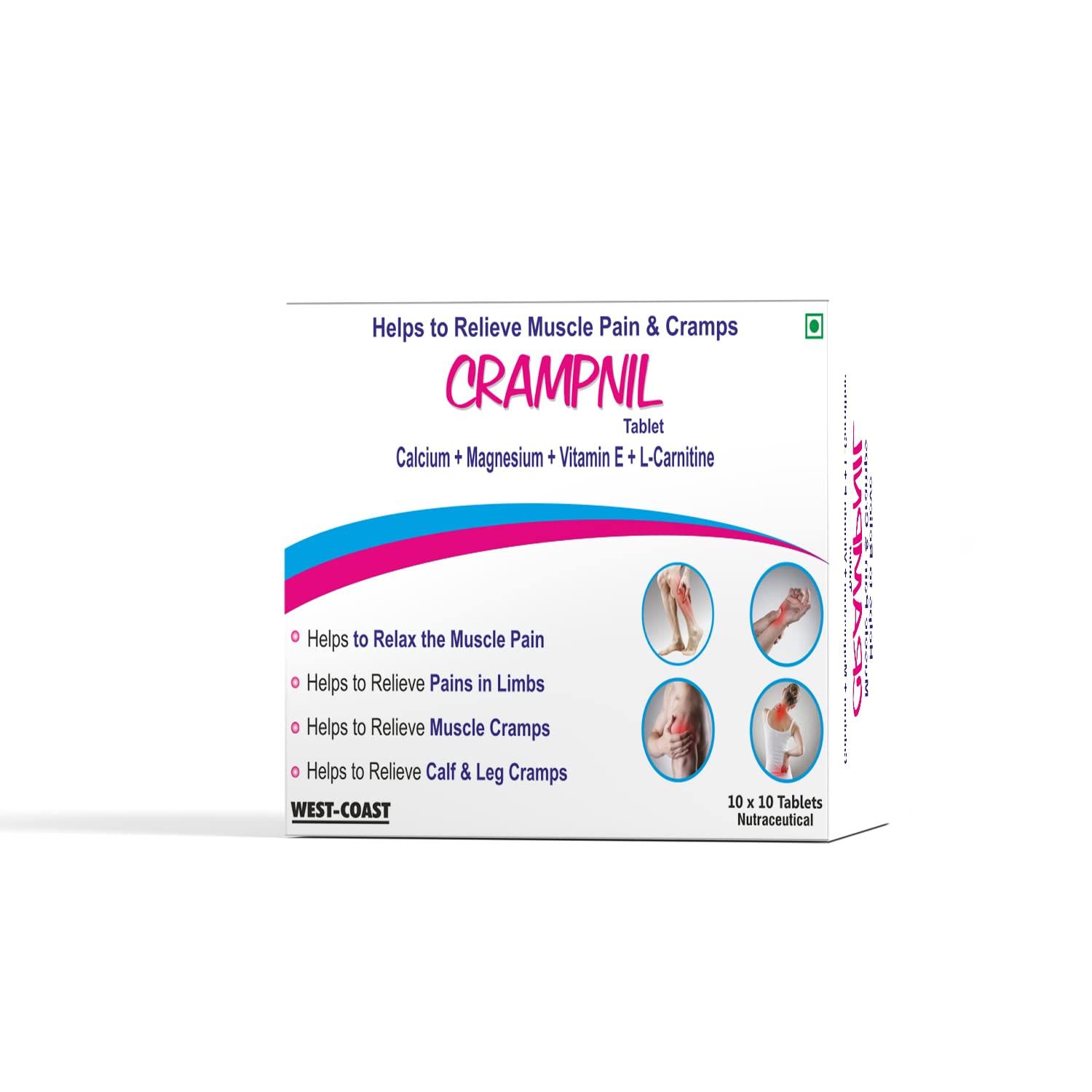 WEST-COAST WEST-COAST Crampnil Tablets helps to relieve muscle pain, joint pain & cramps