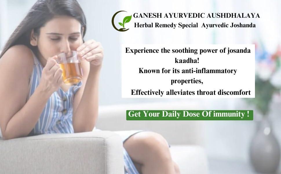 GANESH AYURVEDIC AUSHDHALAYA (GAA) GANESH AYURVEDIC AUSHDHALAYA Herbal Remedy Natural Special Ayurvedic Joshanda Kadha For Cold & Cough | Manage Inflammation and Soothes Throat Discomfort, Non-drowsy Formulation | 40gm Each (Pack Of 5)