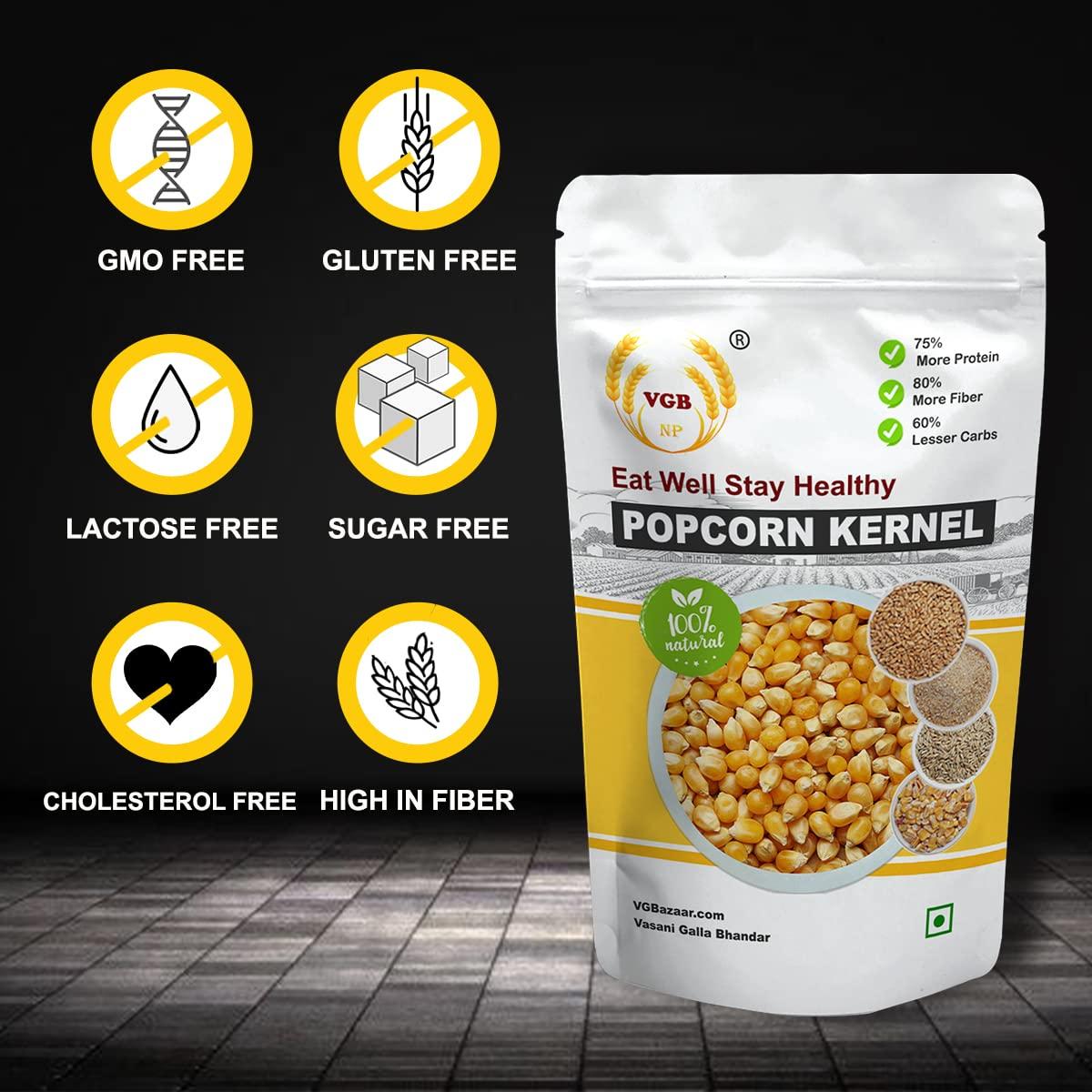 VGBNP VGBNP Popcorn Seeds & 100% Popping Kernels - Popcorn kernels soft, Popcorn Maize, Corn Kernels, Pop-Corn makka (Makai)- 5kg